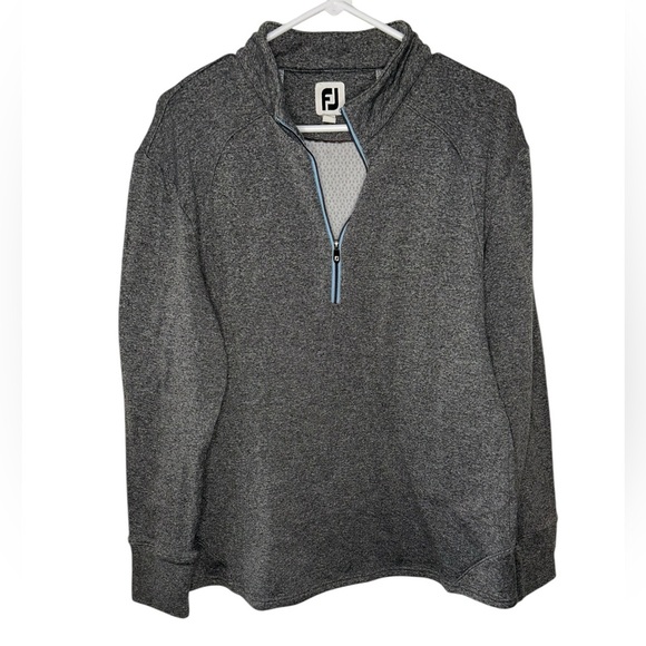 FootJoy Textured Back 1/2 Zip Gray Golf Pullover Women Size Large Sporty Active - Picture 1 of 10